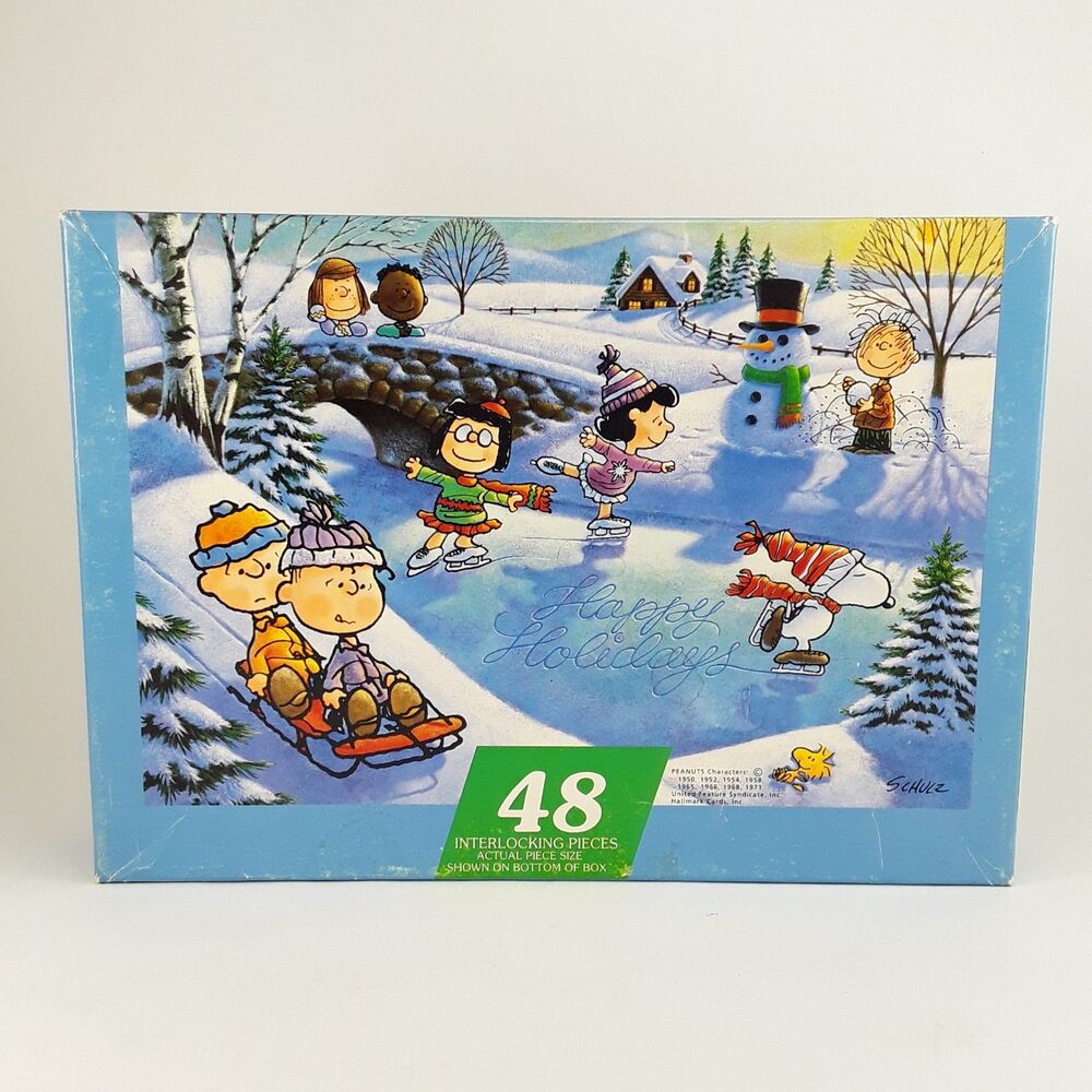 48pc Puzzle, Snoopy's Skating Party, Peanuts Christmas Happy Holidays, Hallmark